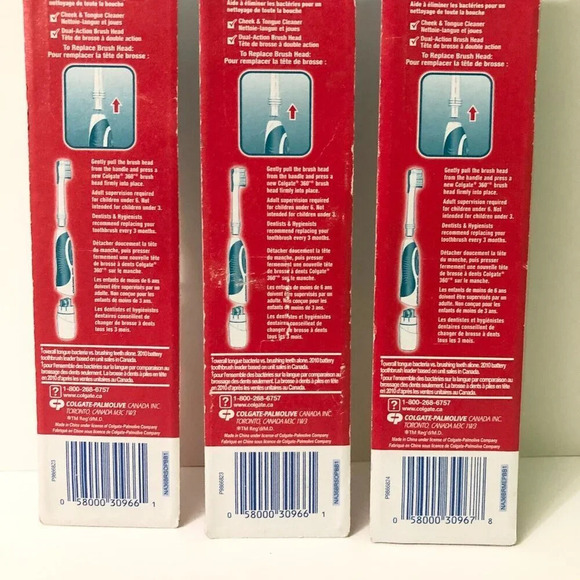 3 Packs Colgate 360 Whole Mouth Clean  Soft Replacement Heads 2 Soft 1 Med - Picture 8 of 12